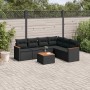 Set de comedor de jardín 7 pzas y cojines ratán sintético negro de , Conjuntos de jardín - Ref: Foro24-3258408, Precio: 470,7...