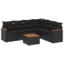 Set de comedor de jardín 7 pzas y cojines ratán sintético negro de , Conjuntos de jardín - Ref: Foro24-3258408, Precio: 470,7...