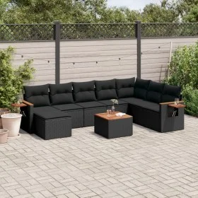 8-piece garden sofa set and black synthetic rattan cushions by , Garden sets - Ref: Foro24-3259493, Price: 567,45 €, Discount: %