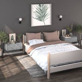Mesitas de noche de pared 2 uds color gris hormigón de vidaXL, Mesitas de noche - Ref: Foro24-810944, Precio: 74,38 €, Descue...