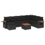 Set de sofás de jardín 8 piezas y cojines ratán sintético negro de , Conjuntos de jardín - Ref: Foro24-3259493, Precio: 586,5...
