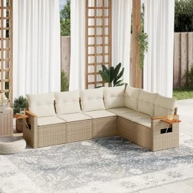 Juego de sofás jardín con cojines 6 pzas ratán sintético beige de , Conjuntos de jardín - Ref: Foro24-3259244, Precio: 438,19...