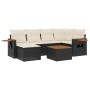 Set de comedor de jardín 7 pzas y cojines ratán sintético negro de , Conjuntos de jardín - Ref: Foro24-3259424, Precio: 421,5...