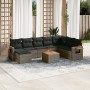 Set de muebles de jardín 9 pzas y cojines ratán sintético gris de , Conjuntos de jardín - Ref: Foro24-3259498, Precio: 556,52...