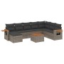 Set de muebles de jardín 9 pzas y cojines ratán sintético gris de , Conjuntos de jardín - Ref: Foro24-3259498, Precio: 556,52...