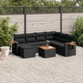 Set de sofás de jardín 8 piezas y cojines ratán sintético negro de , Conjuntos de jardín - Ref: Foro24-3259451, Precio: 503,5...