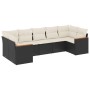 Set de comedor de jardín 7 pzas y cojines ratán sintético negro de , Conjuntos de jardín - Ref: Foro24-3258668, Precio: 435,9...