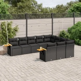Set de sofás de jardín 10 pzas cojines ratán sintético negro de , Conjuntos de jardín - Ref: Foro24-3259577, Precio: 641,82 €...