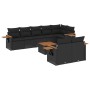 Set de sofás de jardín 8 piezas y cojines ratán sintético negro de , Conjuntos de jardín - Ref: Foro24-3259395, Precio: 684,7...