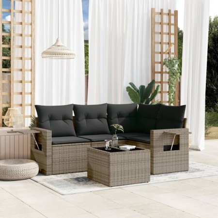 Juego de sofás jardín con cojines 5 pzas ratán sintético gris de , Conjuntos de jardín - Ref: Foro24-3252457, Precio: 362,15 ...