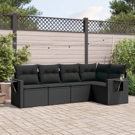 Set de muebles de jardín 5 pzas y cojines ratán sintético negro de , Conjuntos de jardín - Ref: Foro24-3252462, Precio: 370,8...