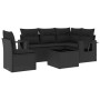 Set de sofás de jardín 6 piezas y cojines ratán sintético negro de , Conjuntos de jardín - Ref: Foro24-3252512, Precio: 419,8...