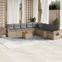 Juego de sofás jardín con cojines beige 10 pzas ratán sintético de , Conjuntos de jardín - Ref: Foro24-3256941, Precio: 620,5...