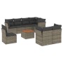 Set de muebles de jardín 9 pzas y cojines ratán sintético gris de , Conjuntos de jardín - Ref: Foro24-3223743, Precio: 529,52...