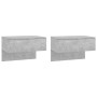 Mesitas de noche de pared 2 uds color gris hormigón de vidaXL, Mesitas de noche - Ref: Foro24-810944, Precio: 74,38 €, Descue...