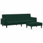 Sofá cama de 2 plazas con taburete terciopelo verde oscuro en Sofás | Comprar online en Foru.es