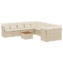 Set de sofás de jardín 11pzas con cojines ratán sintético beige de , Conjuntos de jardín - Ref: Foro24-3223853, Precio: 677,7...