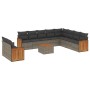 Set de sofás de jardín 11 pzas y cojines ratán sintético gris de , Conjuntos de jardín - Ref: Foro24-3260205, Precio: 681,91 ...