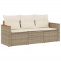 Juego de sofás de jardín con cojines beige 3 pzas ratán PE de , Conjuntos de jardín - Ref: Foro24-3258159, Precio: 226,52 €, ...