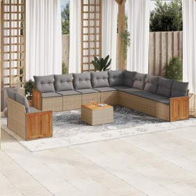 Set de sofás de jardín 12 pzas y cojines ratán sintético marrón de , Conjuntos de jardín - Ref: Foro24-3260218, Precio: 790,4...