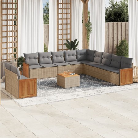 Set de sofás de jardín 12 pzas y cojines ratán sintético marrón de , Conjuntos de jardín - Ref: Foro24-3260218, Precio: 790,4...