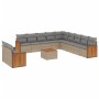 Set de sofás de jardín 12 pzas y cojines ratán sintético marrón de , Conjuntos de jardín - Ref: Foro24-3260218, Precio: 790,4...