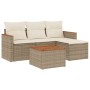 Juego de sofás jardín con cojines 5 pzas ratán sintético beige de , Conjuntos de jardín - Ref: Foro24-3258313, Precio: 324,93...