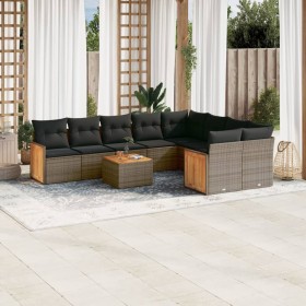 Set de sofás de jardín 10 pzas con cojines ratán sintético gris de , Conjuntos de jardín - Ref: Foro24-3260394, Precio: 608,4...