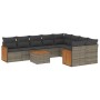 Set de sofás de jardín 10 pzas con cojines ratán sintético gris de , Conjuntos de jardín - Ref: Foro24-3260394, Precio: 608,4...