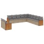 Set de sofás de jardín 11pzas con cojines ratán sintético beige de , Conjuntos de jardín - Ref: Foro24-3260211, Precio: 757,1...