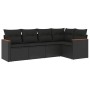 Set de muebles de jardín 5 pzas y cojines ratán sintético negro de , Conjuntos de jardín - Ref: Foro24-3258345, Precio: 367,4...