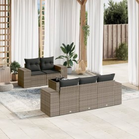 Set de muebles de jardín 6 pzas y cojines ratán sintético gris de , Conjuntos de jardín - Ref: Foro24-3254637, Precio: 439,81...