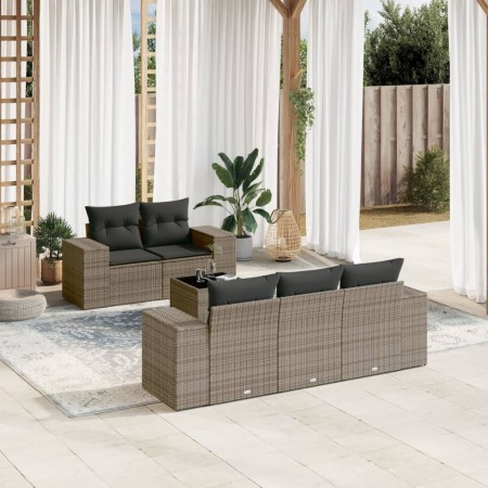 Set de muebles de jardín 6 pzas y cojines ratán sintético gris de , Conjuntos de jardín - Ref: Foro24-3254637, Precio: 439,81...
