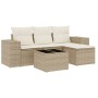 Juego de sofás jardín con cojines 5 pzas ratán sintético beige de , Conjuntos de jardín - Ref: Foro24-3254815, Precio: 372,26...