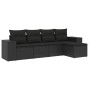 Set de muebles de jardín 5 pzas y cojines ratán sintético negro de , Conjuntos de jardín - Ref: Foro24-3254822, Precio: 347,0...
