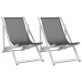 Sillas de playa plegables 2 unidades aluminio y textilene gris de , Sillas de jardín - Ref: Foro24-360167, Precio: 123,18 €, ...