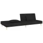 Sofá cama de 2 plazas con dos almohadas tela negro de , Sofás - Ref: Foro24-375889, Precio: 249,15 €, Descuento: %