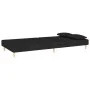Sofá cama de 2 plazas con dos almohadas tela negro de , Sofás - Ref: Foro24-375889, Precio: 249,15 €, Descuento: %
