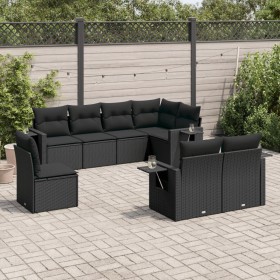 Set de sofás de jardín 8 piezas y cojines ratán sintético negro de , Conjuntos de jardín - Ref: Foro24-3252772, Precio: 591,9...