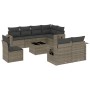 Set de muebles de jardín 9 pzas y cojines ratán sintético gris de , Conjuntos de jardín - Ref: Foro24-3252787, Precio: 628,32...