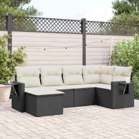 Set de sofás de jardín 6 piezas y cojines ratán sintético negro de , Conjuntos de jardín - Ref: Foro24-3252793, Precio: 382,9...