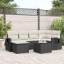Set de comedor de jardín 7 pzas y cojines ratán sintético negro de , Conjuntos de jardín - Ref: Foro24-3252803, Precio: 428,5...