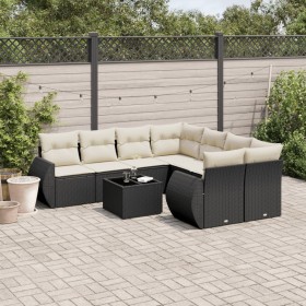 Set de sofás de jardín 8 piezas y cojines ratán sintético negro de , Conjuntos de jardín - Ref: Foro24-3253493, Precio: 566,3...