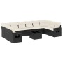 Set de sofás de jardín 11 pzas y cojines ratán sintético negro de , Conjuntos de jardín - Ref: Foro24-3253013, Precio: 643,30...