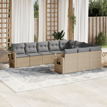 Juego de sofás jardín con cojines beige 10 pzas ratán sintético de , Conjuntos de jardín - Ref: Foro24-3253026, Precio: 649,8...