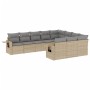 Juego de sofás jardín con cojines beige 10 pzas ratán sintético de , Conjuntos de jardín - Ref: Foro24-3253026, Precio: 649,8...
