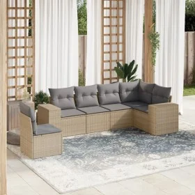 Garden sofa set with cushions 6 pieces beige synthetic rattan by , Garden sets - Ref: Foro24-3222628, Price: 411,06 €, Discou...