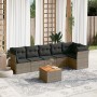 Set de sofás de jardín 7 piezas con cojines ratán PE gris de , Conjuntos de jardín - Ref: Foro24-3223652, Precio: 401,21 €, D...