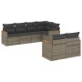 Set de sofás de jardín 7 piezas con cojines ratán PE gris de , Conjuntos de jardín - Ref: Foro24-3258546, Precio: 463,87 €, D...