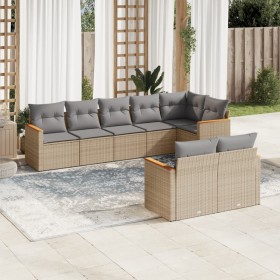 Juego de sofás de jardín con cojines beige 8 pzas ratán PE de , Conjuntos de jardín - Ref: Foro24-3258552, Precio: 543,16 €, ...